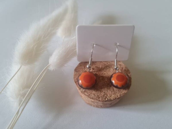 Boucle d'oreille pendante en verre
