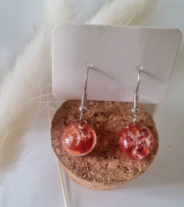 Boucle d'oreille pendante en verre