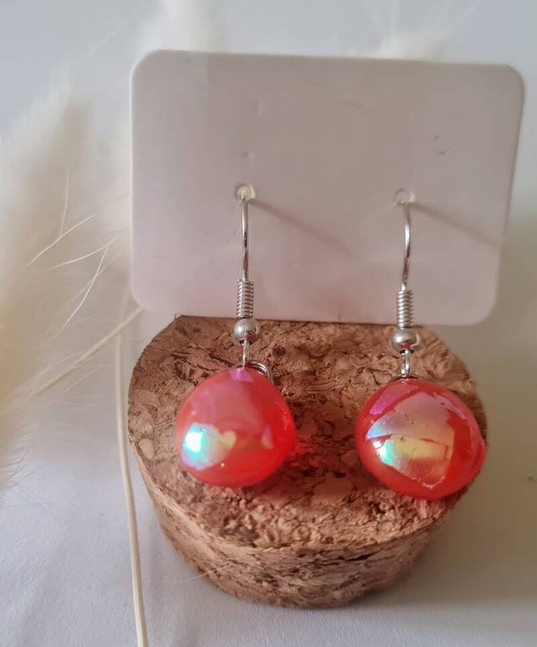 Boucle d'oreille pendante en verre