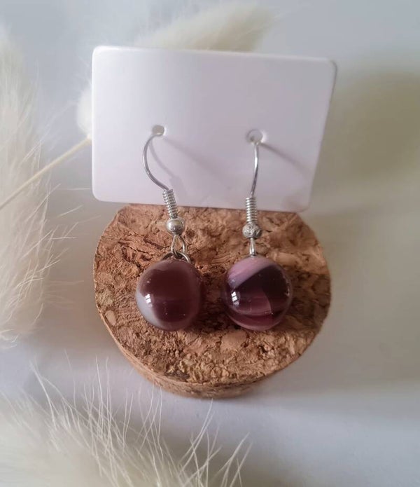 Boucle d'oreille pendante en verre