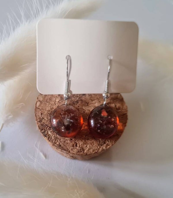 Boucle d'oreille pendante en verre