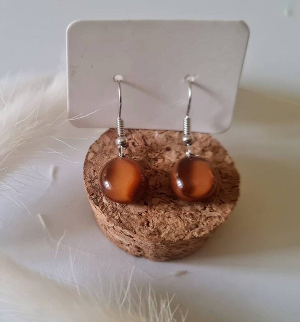 Boucle d'oreille pendante en verre