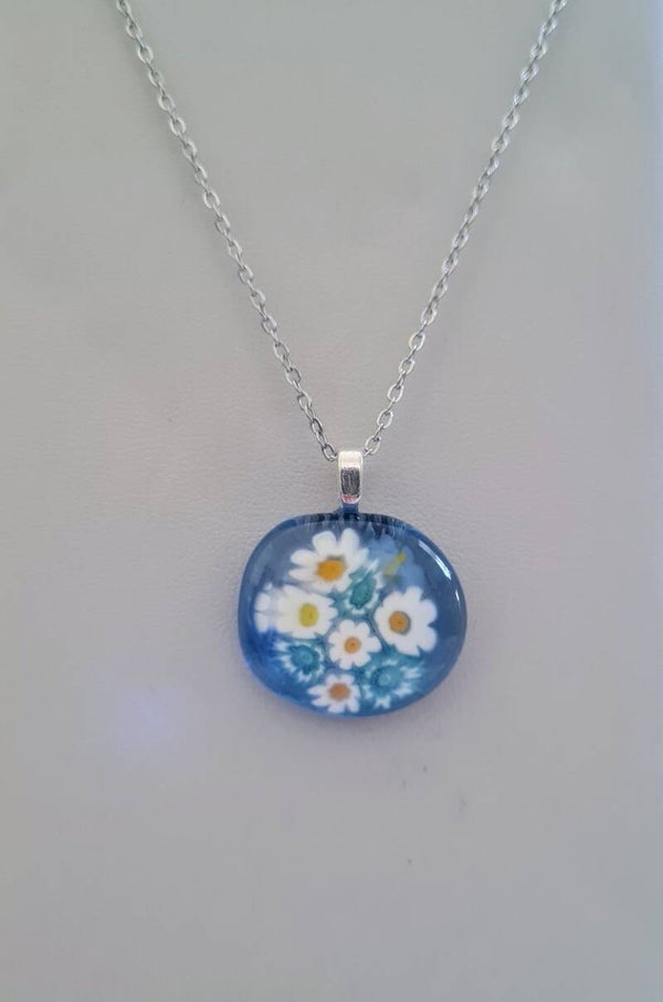 Pendentif en verre fleur