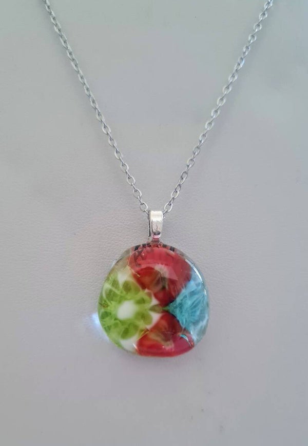 Pendentif en verre fleur