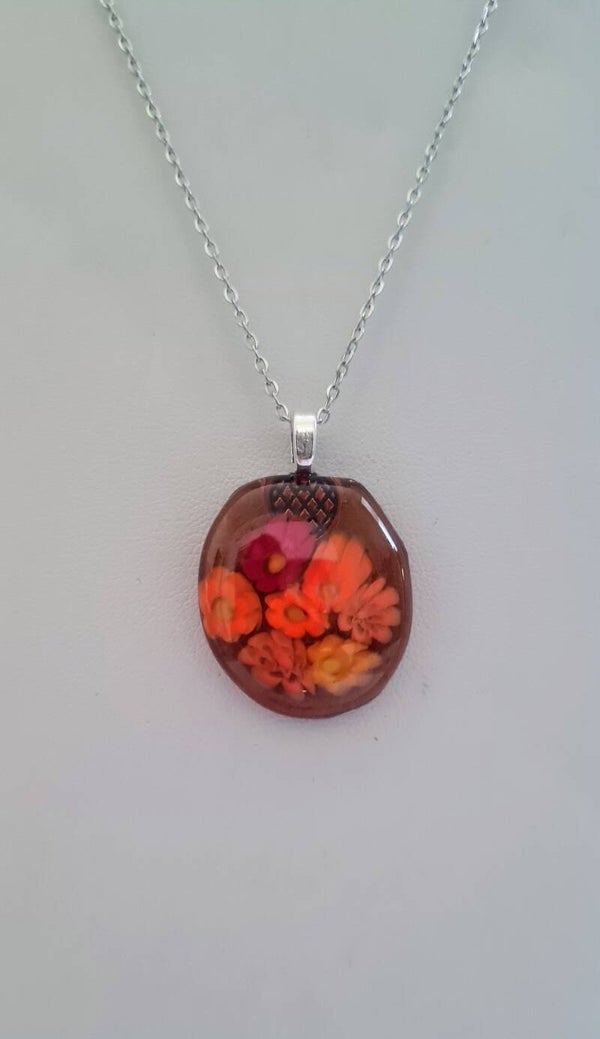Pendentif en verre fleur