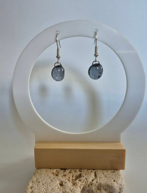 Boucle d'oreille pendante en verre fusing