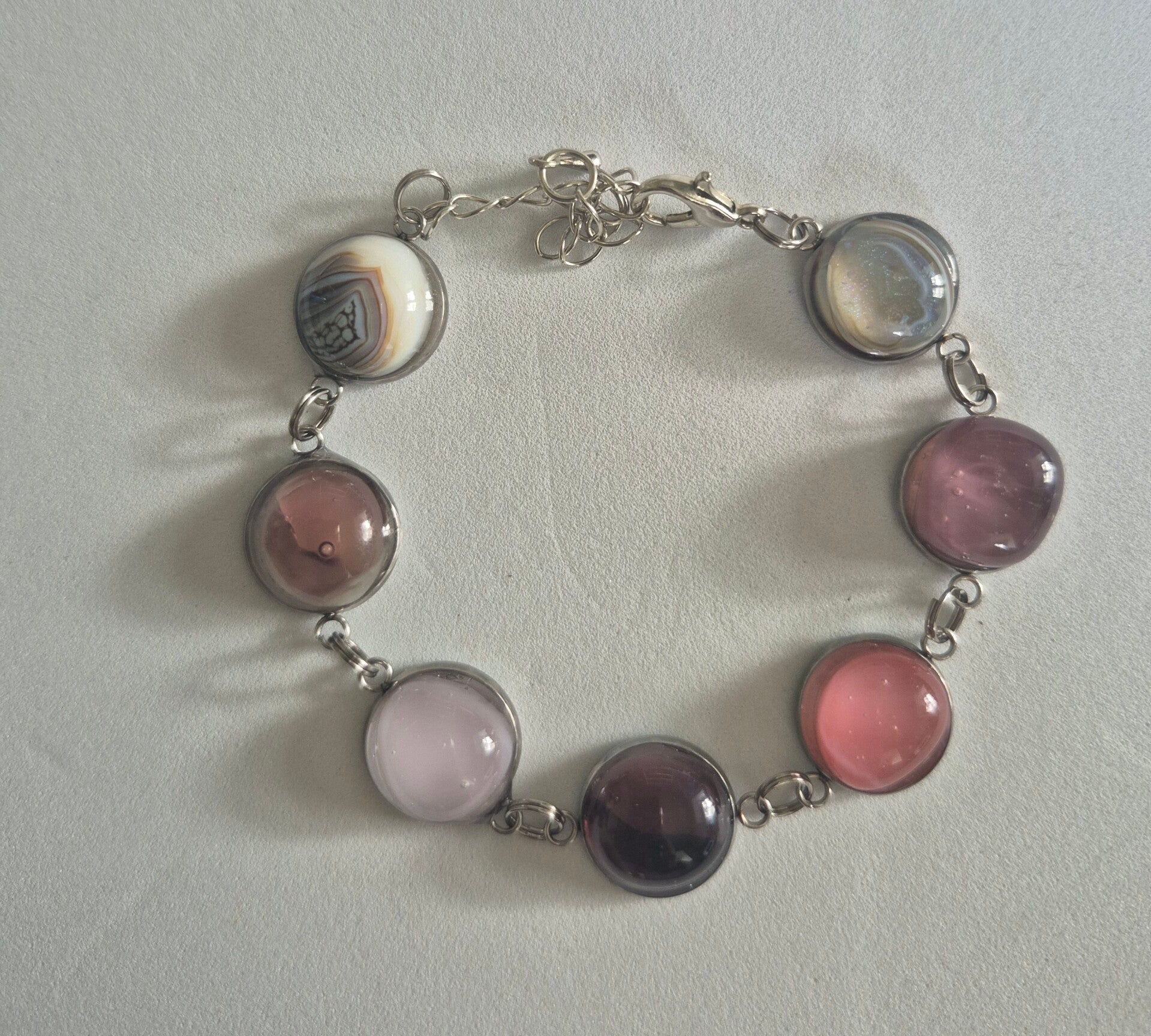 Bracelet en verre fusing petit rond