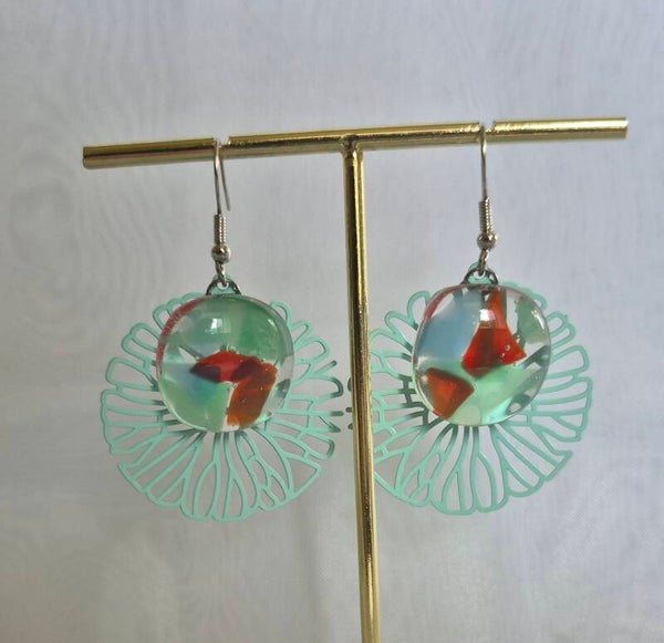 Boucle d'oreille pendante fantaisie
