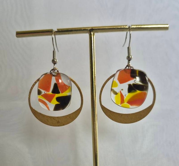 Boucle d'oreille pendante fantaisie