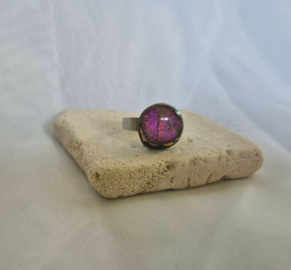 Bague en verre dichroique
