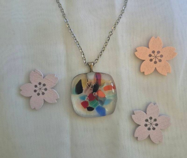 Pendentif en verre fusing