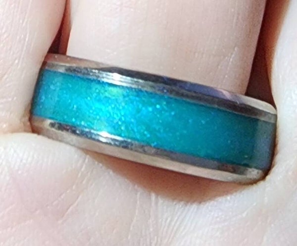 Aqua sparkle sliver plated stainless steel