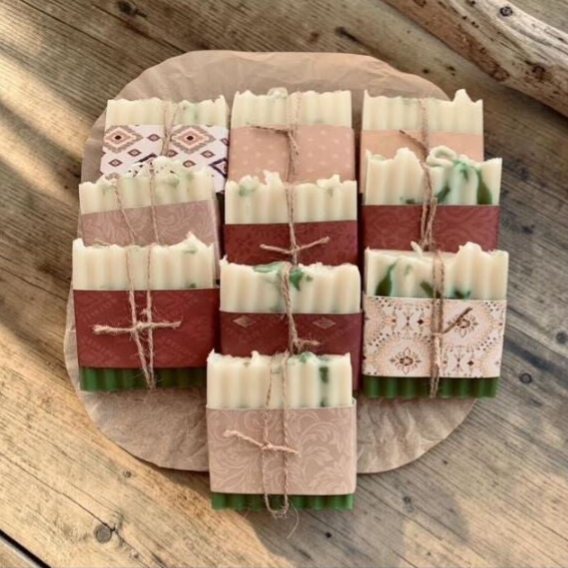 Savon Artisanal bicolore Basilic-Thym - Fraicheur végétale