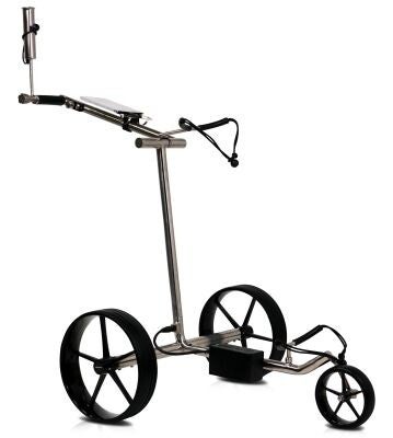 GT-HC9  spazzolato e Nero Carrello da golf elettrico in acciaio inossidabile lucido (GARA 5 ANNI, pieghevole e smontabile)