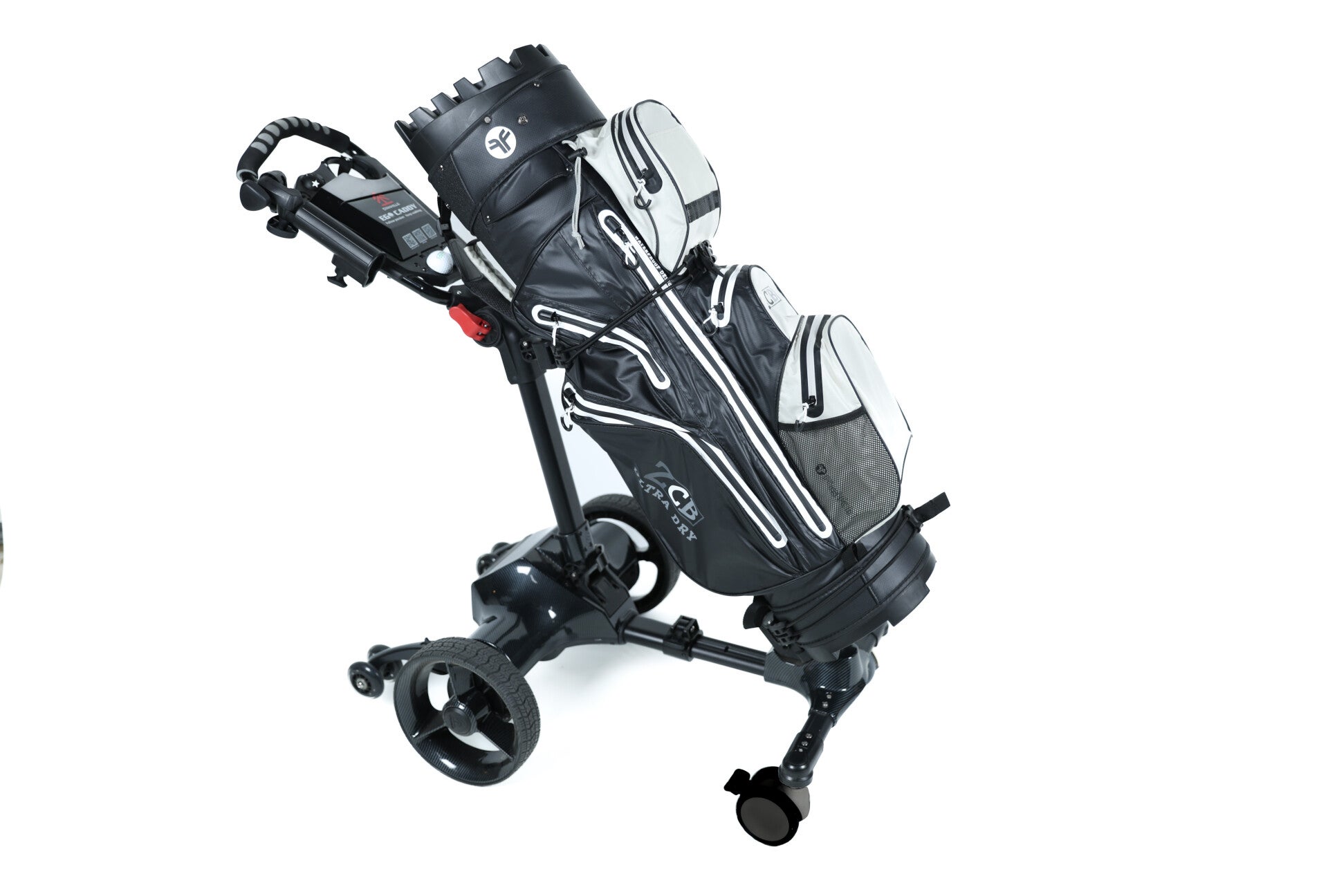 COMBI DEAL GT-FMR Chariot de golf électrique FOLLOW ME + SAC DE GOLF ÉTANCHE (avec télécommande)