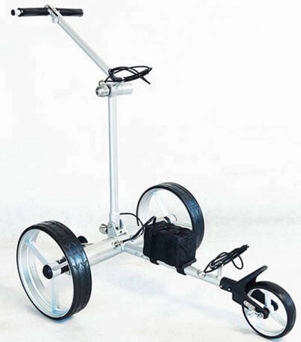 Trolley da golf elettrico in ALLUMINIO leggero GT-ART (impugnatura a T) CON telecomando e 12 accessori inclusi (PIEGHEVOLE)