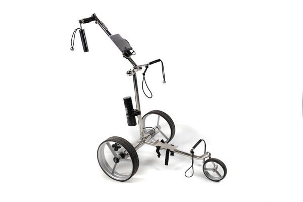 Carrello da golf elettrico in acciaio inox GT-FR (PIEGHEVOLE) con TELECOMANDO comprensivo di 12 accessori