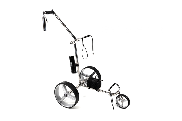 COMBI DEAL Carrello da Golf GT-S elettrico in acciaio inox (versione slim, senza telecomando) + SACCA DA GOLF IMPERMEABILE