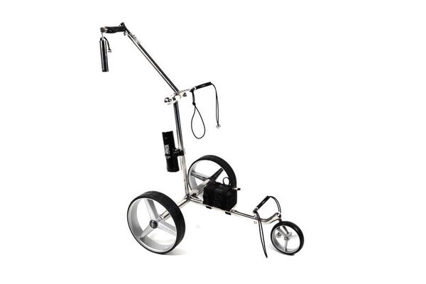 Carrello da golf elettrico in acciaio inox GT-S SENZA telecomando con 12 accessori (edizione esclusiva)