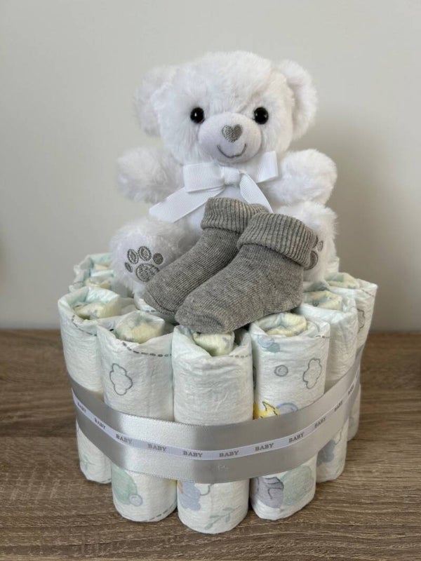 1-LAAGS LUIERTAARTJE SOFTTOUCH BEERTJE WIT