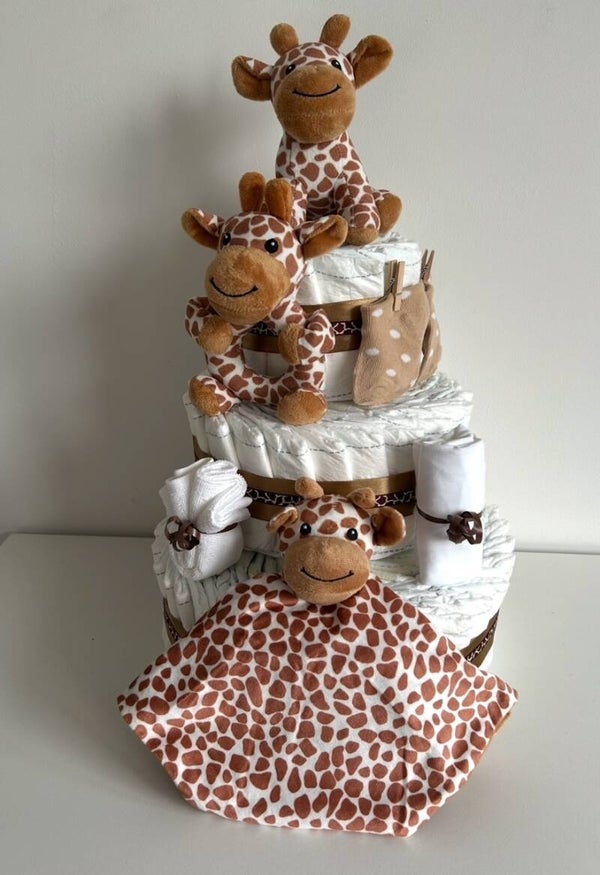 3-LAAGS LUIERTAART SOFTTOUCH GIRAF