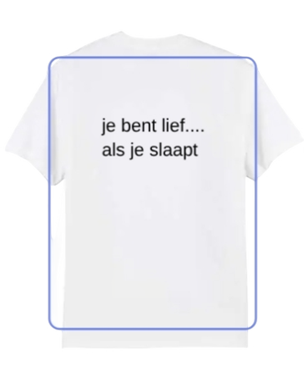 T-shirt tekst