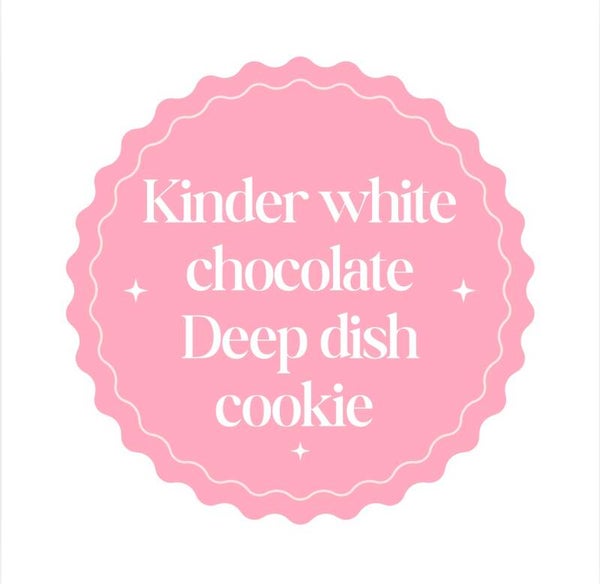 Kinder white chocolate deep dish cookie