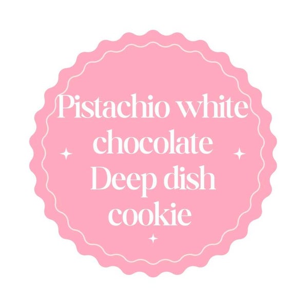 Pistachio white chocolate deep dish cookie