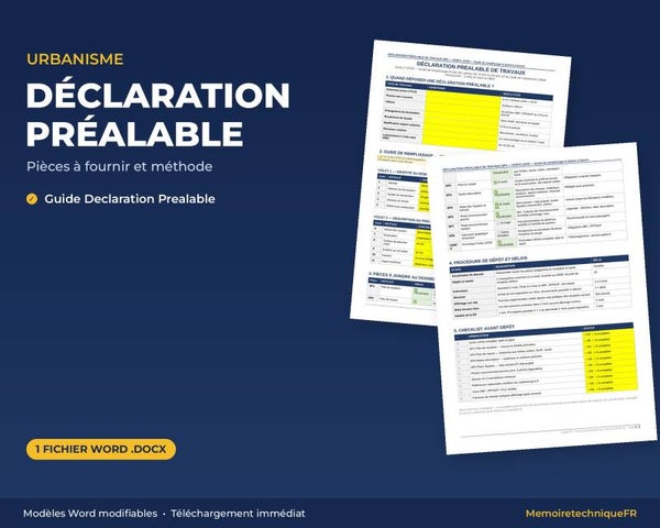 Déclaration Préalable Travaux BTP — Guide Cerfa 13703 — Template Word