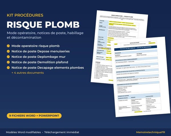 Kit Plomb — Procédures Opérationnelles Déplombage — Pack Complet