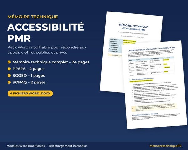 Pack Mémoire Technique Accessibilité PMR — MT + PPSPS + SOGED + SOPAQ