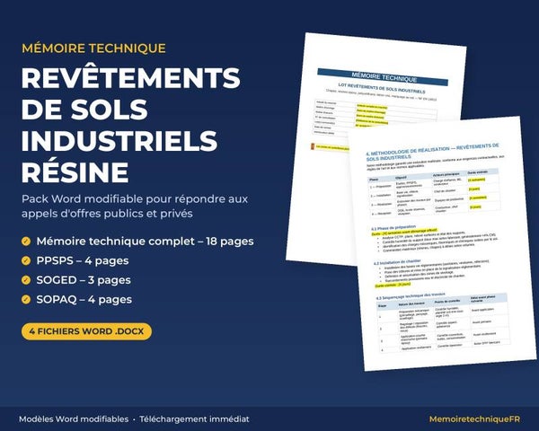 Pack Mémoire Technique Revêtement de Sol Industriel — MT + PPSPS + SOGED + SOPAQ