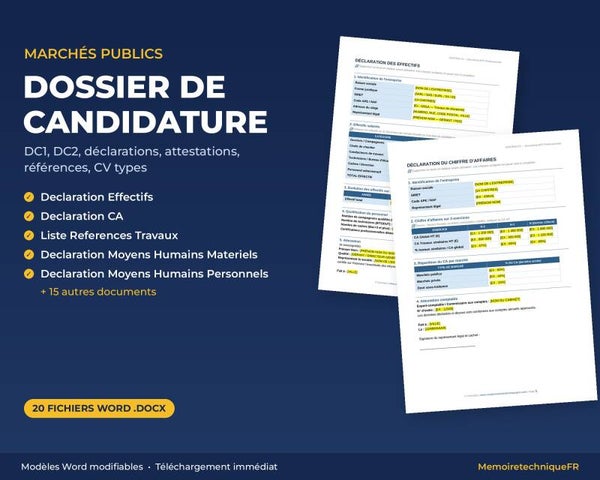 Kit Candidature Marchés Publics — Dossier Administratif Complet BTP — Gratuit