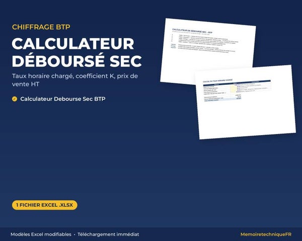 Outil de Chiffrage Déboursé Sec Excel — Artisans et PME du Bâtiment