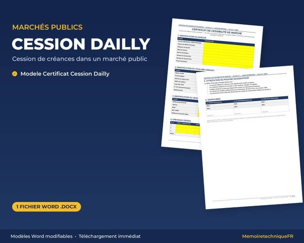 Certificat Cession Créance Dailly Marché Public