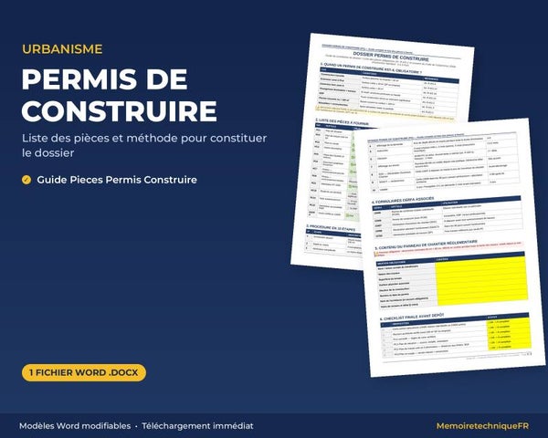 Permis de Construire BTP — Guide Constitution Dossier — Liste des Pièces