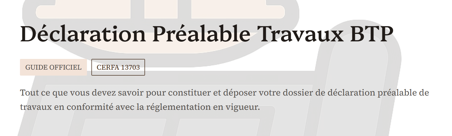 Déclaration Préalable Travaux BTP — Guide Cerfa 13703 — Template Word
