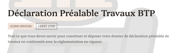 Déclaration Préalable Travaux BTP — Guide Cerfa 13703 — Template Word
