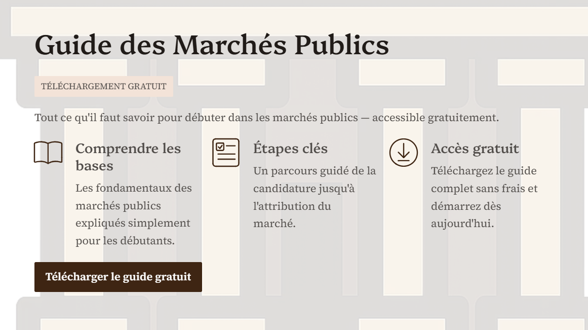 Guide marchés publics débutant téléchargement gratuit