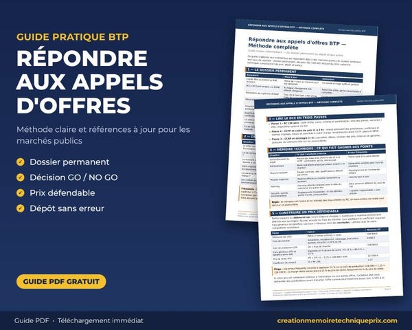 Guide appels d'offres niveau intermédiaire gratuit