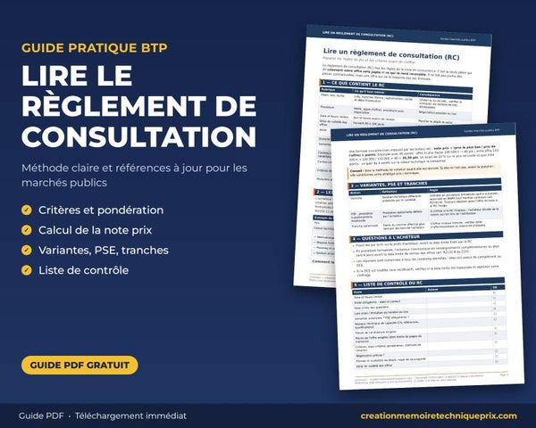 Guide règlement de consultation BTP téléchargement gratuit