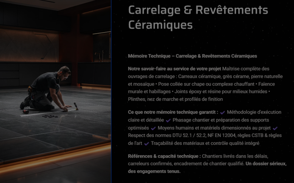 Pack Mémoire Technique Carrelage — MT + PPSPS + SOGED + SOPAQ