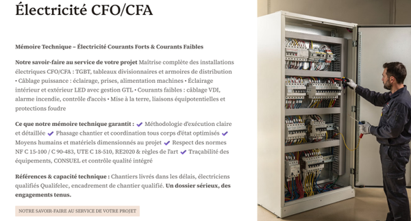 Pack Mémoire Technique Électricité CFO CFA — MT + PPSPS + SOGED + SOPAQ