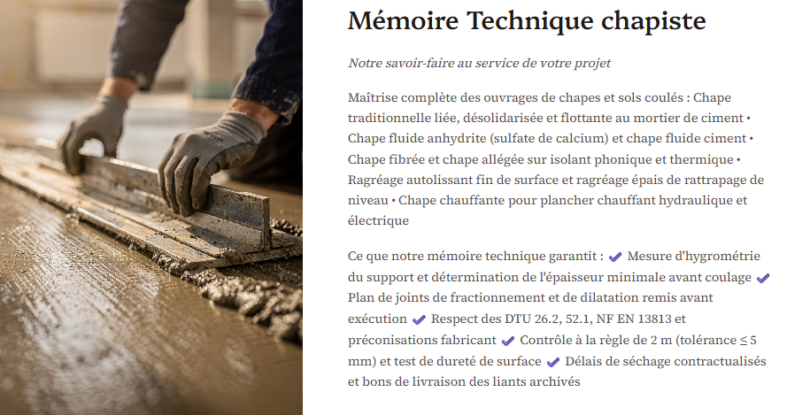 Pack Mémoire Technique Chapiste — MT + PPSPS + SOGED + SOPAQ