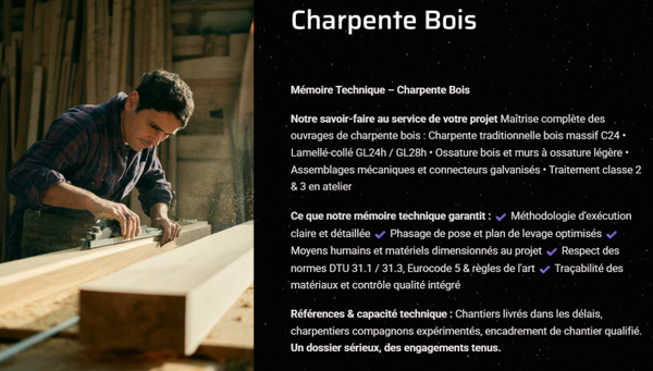 Pack Mémoire Technique Charpente Bois — MT + PPSPS + SOGED + SOPAQ