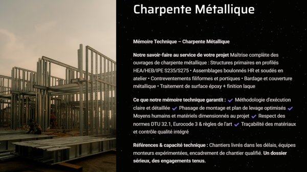 Pack Mémoire Technique Charpente Métallique — MT + PPSPS + SOGED + SOPAQ