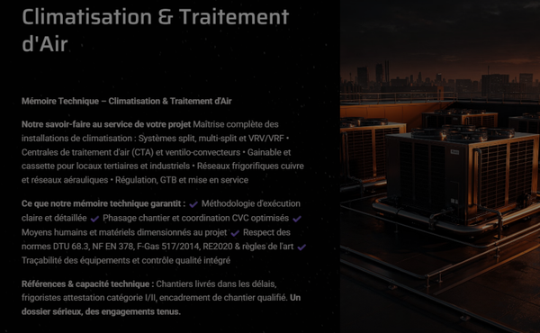 Pack Mémoire Technique Climatisation — MT + PPSPS + SOGED + SOPAQ