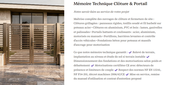 Pack Mémoire Technique Clôture et Portails — MT + PPSPS + SOGED + SOPAQ