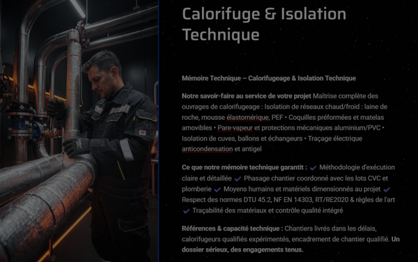 Pack Mémoire Technique Calorifuge Isolation — MT + PPSPS + SOGED + SOPAQ