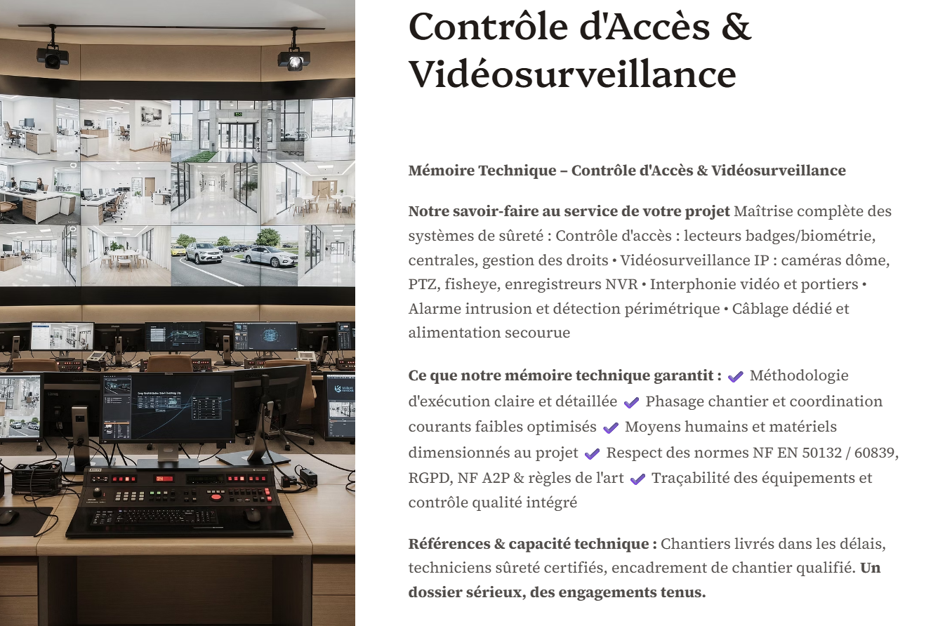 Pack Mémoire Technique Contrôle Accès Système Vidéo — MT + PPSPS + SOGED + SOPAQ